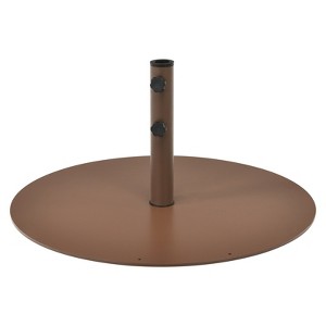 Tangkula 59LBS Patio Market Umbrella Base Stand Heavy Duty Round Umbrella Holder w/3 Adapters Brown - 1 of 4