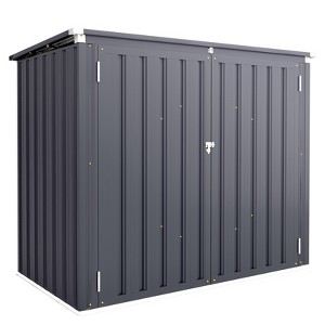 Ridstar 59.3 in. W Outdoor Waterproof and Rust-Resistant Metal Storage Shed with Dual-Lock Door-Dark Gray - 1 of 4