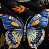 Hachikiko Black Floral & Colorful Butterfly Comforter Set - All Season Bedding with 2 Pillowcases - 4 of 4