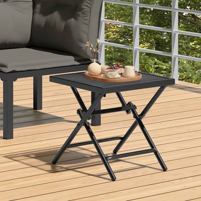 vidaXL Folding Patio Table Anthracite 15 in.x15 in.x15 in. Steel Mesh