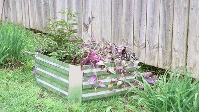 24" Square Galvanized Steel Raised Garden Bed in Silver