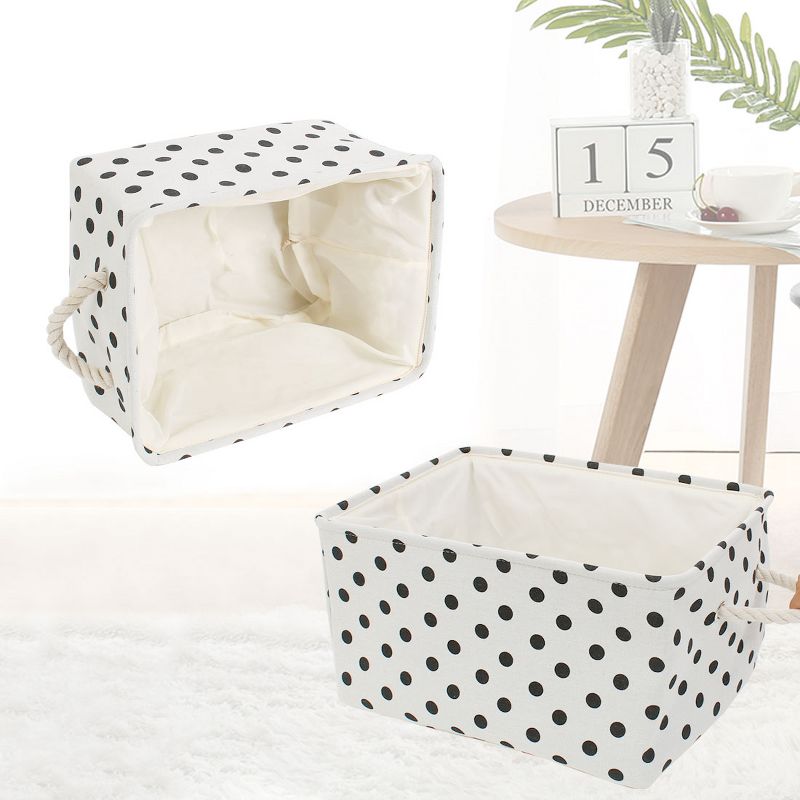 PiccoCasa Foldable Canvas Fabric Baskets Closet Containers Decorative Storage Bins 1 Pc, 5 of 9