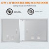 Outdoor Kitchen Doors, 42W x 21H Inch BBQ Double Access Door, Stainless Steel Access Door for BBQ Island, Grilling Station, Outside Cabinet - 3 of 4
