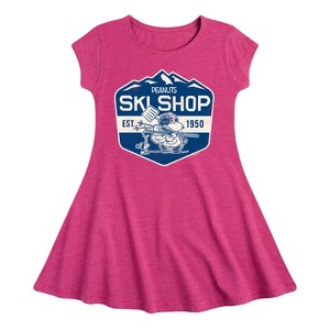 Girls' - Peanuts - Ski Shop Fit & Flair Cap Sleeve Dress - 1 of 4