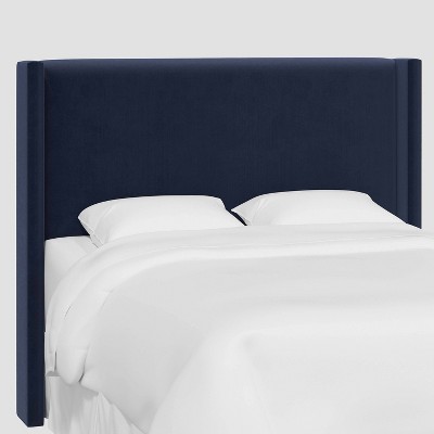 Full Austin Wingback Headboard in Luxe Velvet Titan Ocean - Threshold™: Pine Frame, Box Spring Required