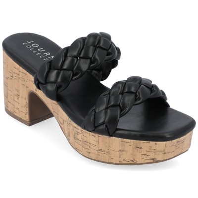 Journee Collection Womens Kyaa Braided Strap Platform Sandals