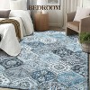 Washable  Area Rug, Non-Slip TPR Backing, Stain Resistant, Vintage Floral Design, Foldable Low Pile Accent Carpet for Living Room & Bedroom - 2 of 4