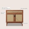 JONATHAN Y VAN1008 Javer 20 in. W x 18 in. D x 33 in. H Rattan Modern Farmhouse 2-Shelf Bath Vanity Cabinet Only (Sink Basin not Included), Oak - 4 of 4