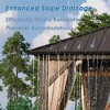 DOMETOUR 10' x 14' Hardtop Aluminum Gazebo with Steel Double Roof, Curtains & Netting, Permanent Outdoor Pavilion, Brown - 3 of 4