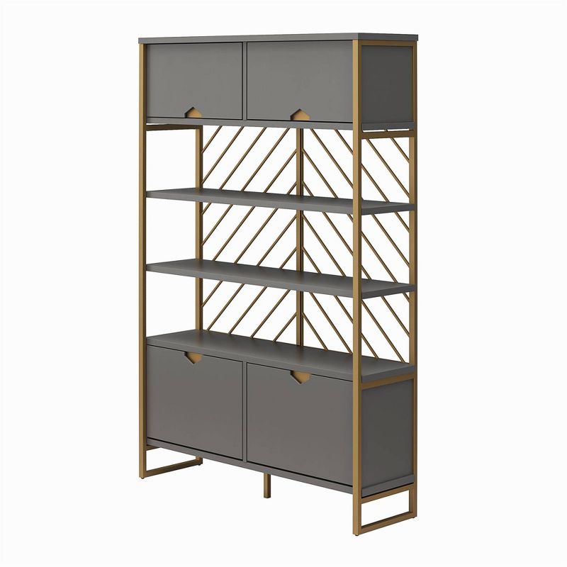Brielle Shoe Storage Bookcase and Room Divider Graphite Gray - CosmoLiving by Cosmopolitan, 5 of 12