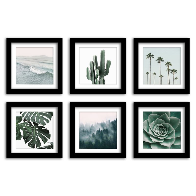 Minimalist Nature Photography 6 Piece Square Framed with Mat Gallery Wall Set With Mat - Americanflat, 1 of 10