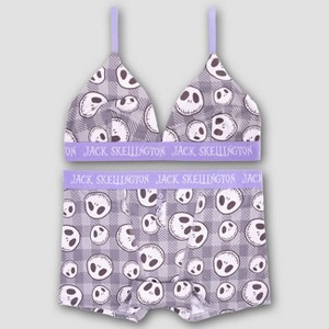 Women's Nightmare Before Christmas Bralette & Boxer Set - Purple - 1 of 4