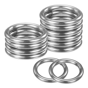 Unique Bargains Dream Catcher Stainless Steel Macrame Wreath Floral Round Metal O Rings 12 PCS - 1 of 4
