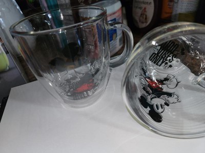 Disney Mickey Mouse Glitch Double Wall Glass Mugs - 13.5 oz