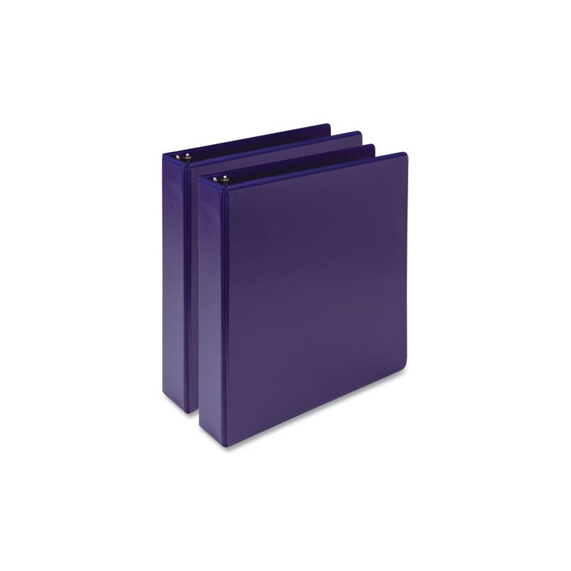 Samsill Earth's Choice Plant-Based Economy Round Ring View Binders, 3 Rings, 1.5" Capacity, 11 x 8.5, Purple, 2/Pack, 1 of 5