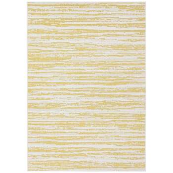 Sunnydaze Abstract Impressions Indoor and Outdoor Patio Area Rug in Golden Fire - 7 Ft. x 10 Ft.