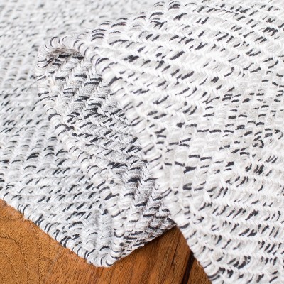 Ivory and Charcoal Hand-Tufted Cotton Rectangular Rug, 3' x 5'