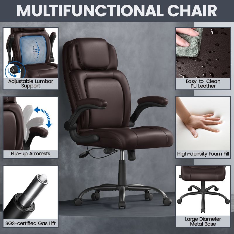 Yaheetech Adjustable Office Chair Ergonomic Desk Chair, 4 of 7
