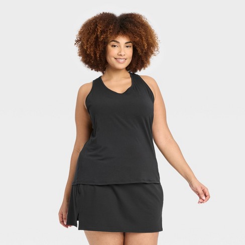 Women's Seamless Square Neck Crop Tank Top - All In Motion™ Black M : Target