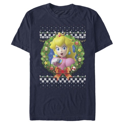 Men's Nintendo Christmas Peach Wreath T-Shirt - image 1 of 4