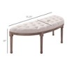 Semi-Circle End of Bed Bench with Tufted Design, Upholstered Bedroom Entryway Bench with Rubberwood Legs - 3 of 4