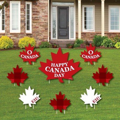 Big Dot of Happiness Canada Day - Yard Sign & Outdoor Lawn Decorations - Canadian Party Yard Signs - Set of 8