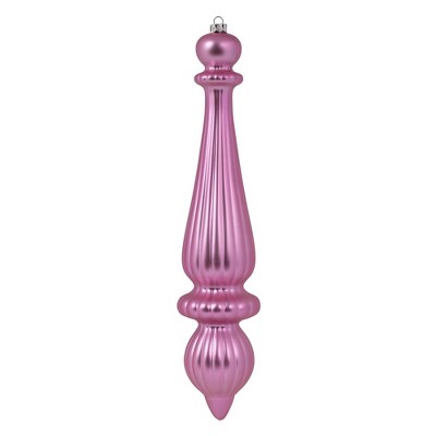 2ct Vickerman 14" Matte Finial Drop, UV Coated Ornament Set Pink