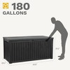 Infurnic Deck Boxes, Waterproof Deck Box with Large Storage Capacity for Patio Furniture, Garden Tools, All Weather Use, Black, 60.8"*28.4"*29.2" - 4 of 4