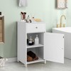 Costway Floor Storage Cabinet Bathroom Organizer Cupboard Drawer Shelf Bath Towel White - 2 of 4