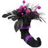 Northlight Witch's Boot with Glittered Foliage Halloween Decoration - 12" - 4 of 4