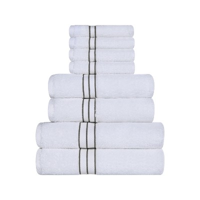 Premium Cotton Solid Plush Heavyweight Hotel Luxury 8-piece Towel Set ...