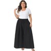 Women's Plus Size Adjustable Flowy Tie Knot High Waist Wide Leg Casual Work Palazzo Pants with Pockets - Agnes Orinda - 3 of 4
