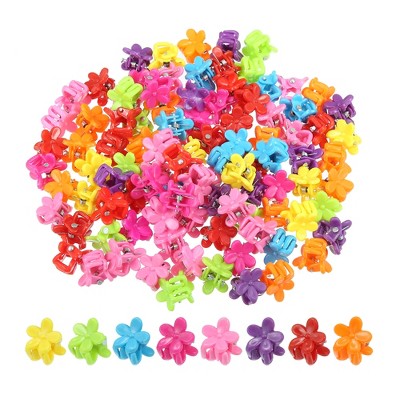 Unique Bargains Girl's Mini Hair Clips Multicolored 100 Pcs