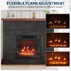 Acekool 38-Inch Bookcase Electric Fireplace TV Stand, Mantel with 18" Insert, Adjustable Flame, Timer & Remote, Black - 3 of 4