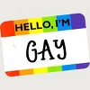 Adult Design By Humans Hello I'm Name Tag Rainbow Pride By MINHMINH T-Shirt - 2 of 2
