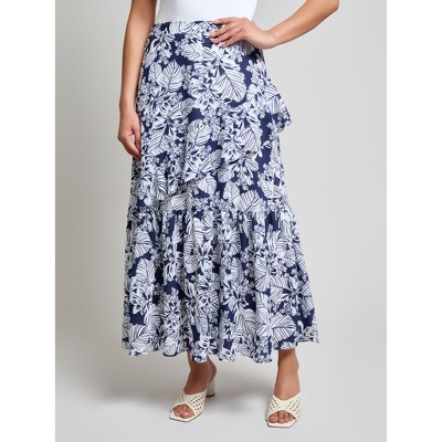 Jones New York Pull-On Ruffle Maxi Skirt