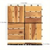 Gulches 27pcs Interlocking Deck Tiles, 11.8"x11.8" Natural Solid Acacia Wood, for Indoor/Outdoor Patio Garden Balcony Poolside - 2 of 4