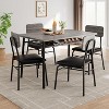 5-Piece Dining Table Set for 4 with Storage Rack,Modern Gray Wood Kitchen Table with Metal Legs & Upholstered Chairs Set of 4 for Dining Room,Gray - 2 of 4