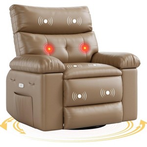 Acekool Electric Rocking Recliner Chair with Massage & Heat, Swivel Faux Leather Power Recliner, USB, Overstuffed Single Sofa for Living Room - 1 of 4