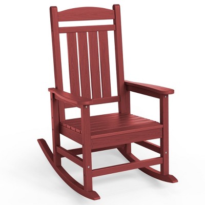 Hyleory HDPE Patio Rocking Adirondack Chair, Extra Wide Outdoor Chair for All Seasons