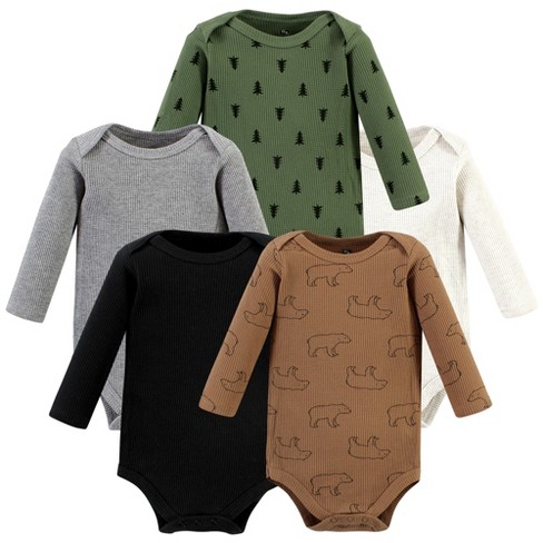 Hudson Baby Infant Boy Thermal Long Sleeve Bodysuits, Bear Tree : Target