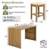 5 Piece Acacia Wood Outdoor Patio Bar Set,Counter Height Bar Table and 4 Stools,Wood Garden Dining Set with Cushions for Backyard-Coolbibila - 4 of 4