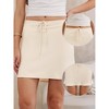 INSPIRE CHIC Women's Drawstring Satin High Waist Casual Flared Flowy Silk Skater A-Line Mini Skirts - 2 of 4