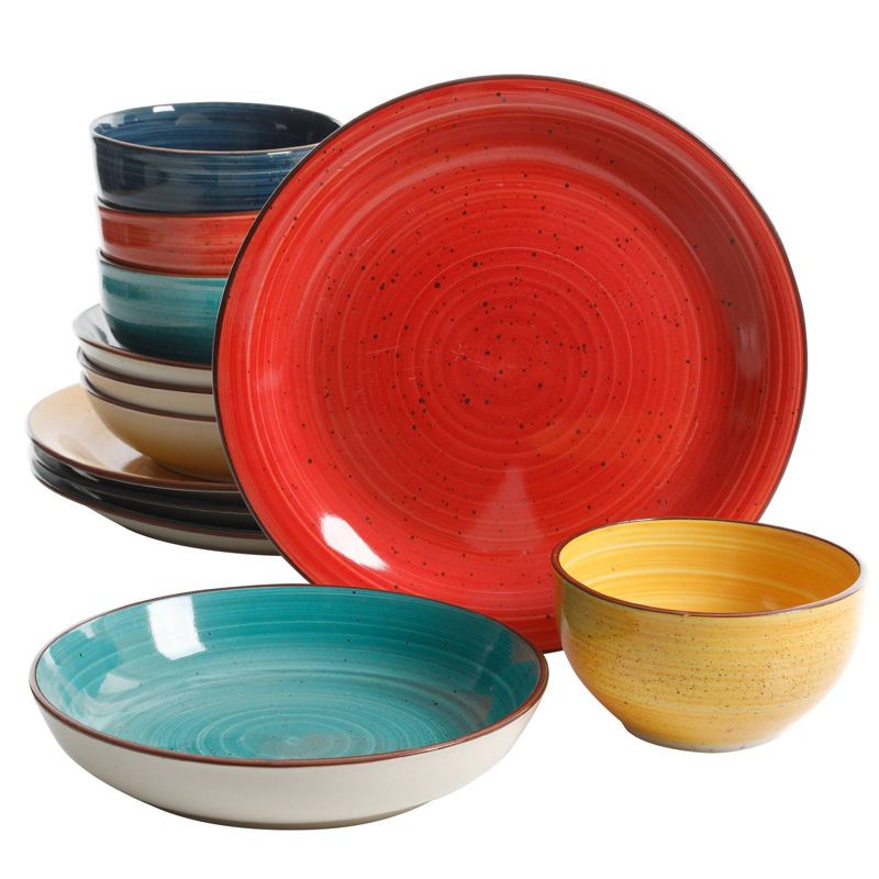 Gibson Home 12pc Stoneware Speckle Mix and Match Dinnerware Set, 1 of 4