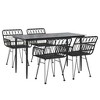 vidaXL Garden Dining Set Black Steel, Tempered Glass, Polyethylene Medium - 55.1" x 27.6" x 29.1" Black 4 - 3 of 4