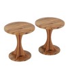 Resenkos Nightstand, Night Stand,Wood End Table, Round Sofa Side Table Vintage Nightstand,Rustic Brown - 4 of 4