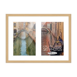 PosterPalooza | Natural Finish Collage Frame - White Mat, 20 Frame Sizes to Choose From, UV Acrylic - 1 of 4