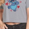 Women's - Lilo and Stitch - Heart Eyes Cropped Graphic T-Shirt - 2 of 4