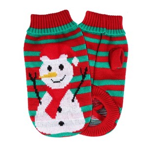 iMountek Pet Christmas Turtleneck Sweater for Small Medium Kitten Puppy Cats Dogs Snowman - 1 of 4