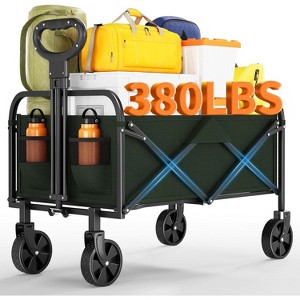 Heavy Duty Folding Trolley 380kg for Camping & Garden-All Terrain Wheels-Cup Holder Included-Ideal for Beach,Sports,Shopping,Easy Transport - 1 of 4